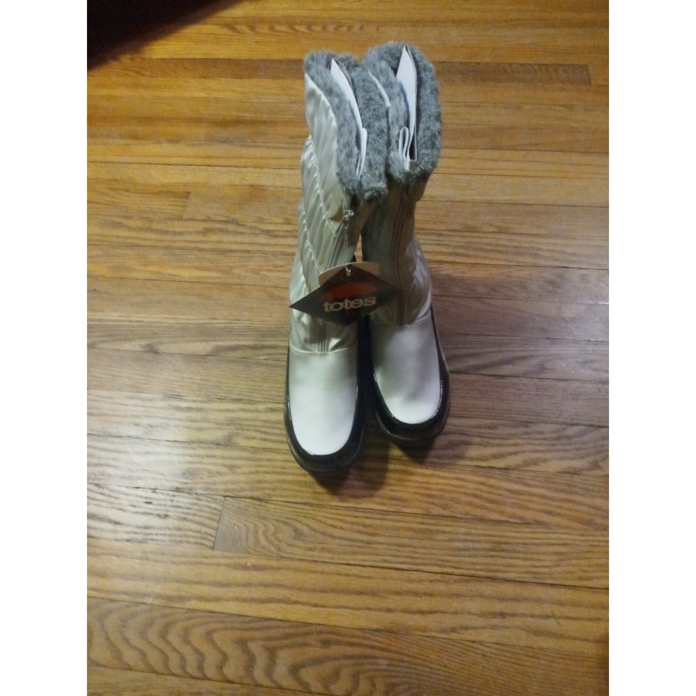 Totes Rachel Faux Fur Snow Boots Womens 10 All Weather Footwear Zip Up Mid Calf